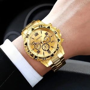 Men Gold Watch Quartz Wristwatch Stainless Steel <b>Large</b> Dial Sport Style Fashion Watch - Product Image 5