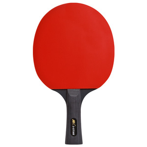 Raquettes de tennis de table Direct Sales MK <span class=keywords><strong>3</strong></span> étoiles pour la compétition, en peuplier, paire, poignée horizontale, caoutchouc à picots, trois balles - Product Image 4