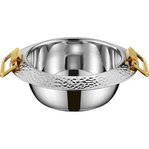 304 Stainless Steel Mini Hot <b>Pot</b> 16Cm Gold Silver <b>Induction</b> Compatible <b>For</b> Gas Stove Commercial Use Soup <b>Pot</b> - Product Image 2