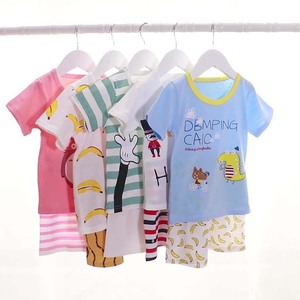 Vente en gros de 2 ensembles de vêtements d'été pour enfants, 100% coton, ensemble de vêtements pour bébé à manches courtes - Product Image 2