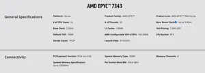 EPYC 7343 CPU Procesador 16-Core 32-Thread SP3 Socket 128MB <span class=keywords><strong>RAM</strong></span> H12 Series MBD para sistemas reacondicionados - Product Image 3