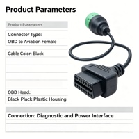 Kabel Adaptor OBD2 J1939 Tipe 2 Male 9pin ke Female, Penjualan Panas, Custom, Konduktor Tembaga Berlapis Timah, Isolasi PVC, 12V/24V
