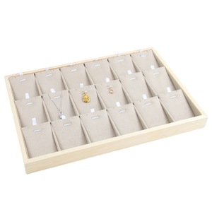 New Design Wooden Jewelry Tray Velvet Tray for Jewelry Display Storage Necklace Pendant <strong>Bangle</strong> <strong>Holder</strong> - Product Image 5