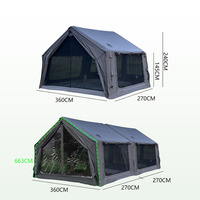 Tente climatisée familiale portable pour 6 personnes, tissu en coton imperméable avec deux chambres pour camping-car et sorties en famille