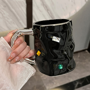 Nuova Tazza in Ceramica Artigianale con Gemme, Design Unico per <span class=keywords><strong>Caffè</strong></span>, Tazze Personalizzate per Feste, Moderna Tazza con Impugnatura - Product Image 3