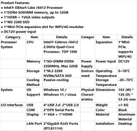 Mini-ordinateur industriel tout-en-un sans ventilateur, Intel Core i7, double réseau, double port série, mini-ordinateur hôte industriel embarqué