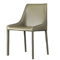 Mobilier de salle à manger moderne italien, selle orange, chaise de salle à manger moderne avec pieds en Tube métallique chromé, nouvel arrivage