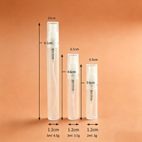 Atomiseur de parfum rechargeable transparent noir de 5 ml et 10 ml avec pompe, mini flacon pulvérisateur en plastique vide pour cosmétiques de voyage