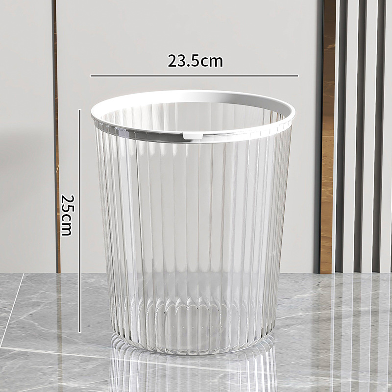Small transparent white trash can 725