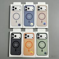 Nouvel étui magnétique avec effet peau et couleurs contrastées pour téléphone 17, coque magnétique en acrylique anti-chute en stock