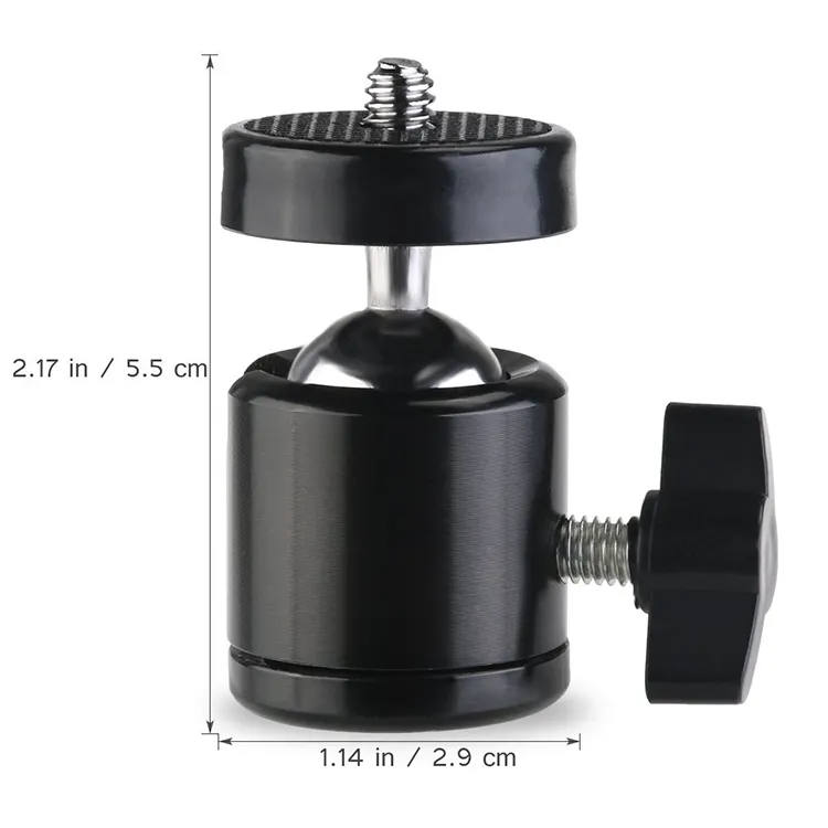 Universal 360 Swivel Bola Cabeça 1/4 "Parafuso de Montagem Para DSLR Camera Tripé adaptador de Cabeça