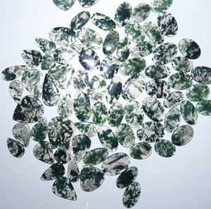 Oferta Especial: Par de Cristales Naturales de Ágata Musgosa Auténtica con Envoltura de Alambre para Joyería, Exhibición Decorativa, Disponible para la Venta - Product Image 4