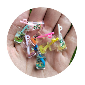 Bouteille de boisson lumineuse 3D, gobelets à fruits transparents avec paille, jouets miniatures pour maison de poupée, jouets qui brillent dans le noir, cadeaux pour enfants - Product Image 2