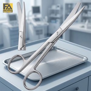Produits très demandés : Ciseaux chirurgicaux à lame tranchante et à pointe arrondie en acier inoxydable, instrument de chirurgie générale, certifié CE Classe I, manuel - Product Image 2