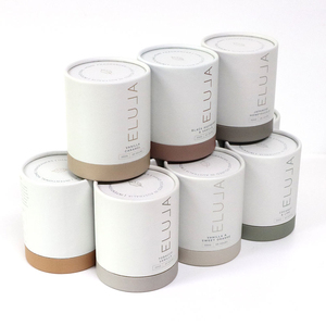 Custom Luxury <b>Round</b> Tube Candle <b>Box</b> Kraft Paper Cylinder Packaging with Lid Gold Foil Logo OEM Low MOQ - Product Image 1