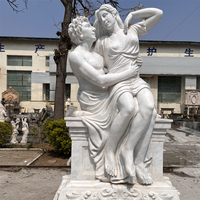 Sculpture d'art en pierre naturelle de grande taille pour l'extérieur, sculpture de personnage en marbre, statues érotiques d'homme et de femme