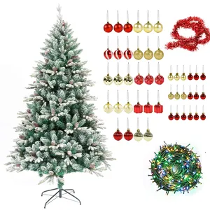 Customized PVC and PE Mixed Christmas Tree Snow Flocked Artificial Holiday Christmas Tree