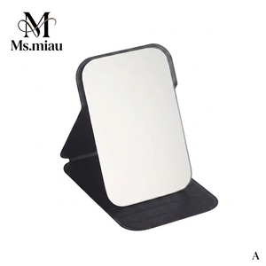 <span class=keywords><strong>Miroir</strong></span> de Poche Pliant en Cuir PU <span class=keywords><strong>Blanc</strong></span> de Haute Qualité, Logo Personnalisé, Portable, sur Pied, pour Voyage, <span class=keywords><strong>Miroir</strong></span> Compact pour Maquillage - Product Image 1