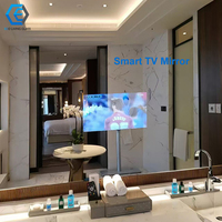 Meubles de salle de bain gain de place, modernes, étanches, avec éclairage tactile encastré, armoires de salle de bain intelligentes, miroir LED intelligent
