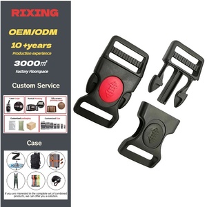 Boucle de sécurité latérale incurvée en plastique réglable de 25 mm pour collier de chien, sangle de poitrine, casque, sangle de fixation rouge - Product Image 1