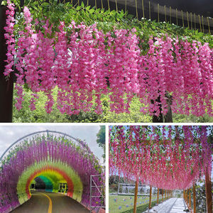 Stupid Bird Guirlande artificielle de glycine blanche 108 cm à suspendre pour décoration de mariage extérieur, fleurs en plastique et soie - Product Image 5