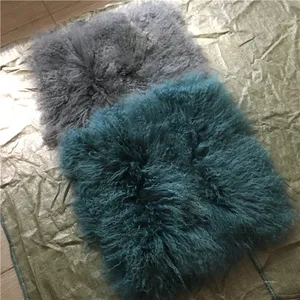 100% Sheepskin Chair Real Fur Floor Cushion Cover 50x50