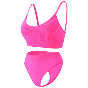 Conjunto de Lencería Deportiva de 2 Piezas para Mujer, Tirantes Ajustables, Transpirable, Sujetador Push-Up Cómodo y Conjunto de Braguitas - Product Image 5