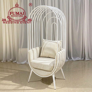 Forma de jaula de oro de acero inoxidable trono rey boda oro pájaro jaula silla para boda - Product Image 3