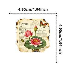 56 Pegatinas <span class=keywords><strong>Vintage</strong></span> con Diseño de Periódico, Mariposas y Flores <span class=keywords><strong>para</strong></span> Diario, Estilo Borde Quemado, <span class=keywords><strong>para</strong></span> Álbumes de Recortes - Product Image 3