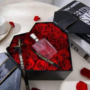 Rose éternelle en forme <span class=keywords><strong>de</strong></span> cœur, bouquet <span class=keywords><strong>de</strong></span> fleurs séchées, boîte cadeau, lumière LED, parfum, décoration, Saint-Valentin, anniversaire <span class=keywords><strong>de</strong></span> mariage - Product Image 1