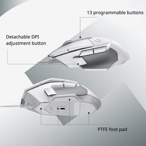 Souris de jeu <span class=keywords><strong>filaire</strong></span> USB pour droitier <span class=keywords><strong>G502</strong></span> <span class=keywords><strong>X</strong></span> Advanced Edition, nouvelle génération, moteur hybride optique-mécanique, 13 boutons - Product Image 4