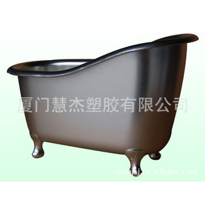 Custom-made Electroplated Gold <b>Mini</b> Bathtub Plastic <b>Storage</b> <b>Box</b> Bathroom Jewelry Cosmetic Organizer Solid Color Xiamen Origin - Product Image 2