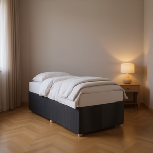 Letto Singolo Imbottito Grigio Scuro con Struttura in Legno Ingegnerizzato, Design Moderno per Arredamento Camera da Letto - Product Image 2