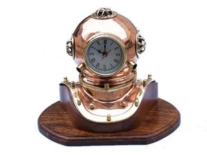 Reloj de Casco de Buceo de Cobre, Decoración Estilo Playa, Antiguo, 12'' |   Casco de Buceo, Decoración para el Hogar, Regalos - Product Image 3