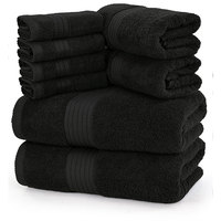 Ensemble de serviettes de bain Hotel 8 pièces Collection 100% serviettes en satin de coton doux absorbant texturé ensemble de serviettes de bain en éponge solide