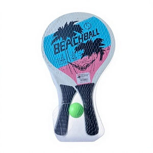 Racchetta da Spiaggia in Legno 38x24cm 0.6 con Stampa a Trasferimento Termico e Rete in Nylon Modello 10608 per Beach Tennis - Product Image 1