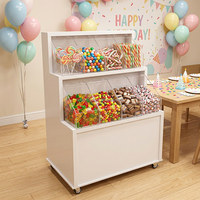 Carrito de Dulces Plegable con Diseño Desmontable Personalizado NIKA, Soporte Móvil de 3 Niveles para Exhibición de Pasteles para Bodas, Eventos y Fiestas