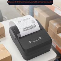 Printer Label Thermal Langsung ZJ POS-8006B Mini Saku untuk Resi, Pengiriman, dan Label Barcode Nirkabel 25-80mm