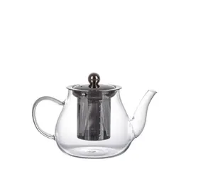 Großhandel kostenlos OEM High Boro silicate Hitze beständige Teekanne mit Infuser Glas Teekanne Set Teekanne mit Infuser