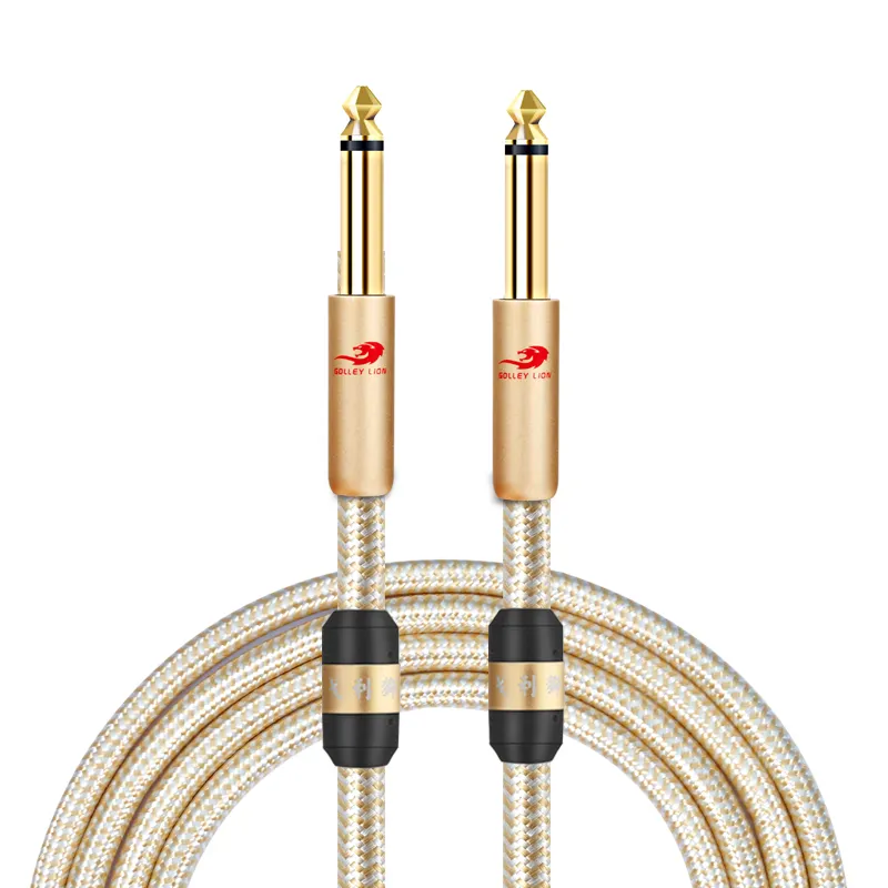 Muziekinstrument Patch Kabel Gitaar Pro 6.35Mm 1/4 "Jack Opgerolde Elektrische Gitaar Kabel