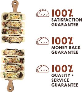 JUNJI Plateau porte-<span class=keywords><strong>tacos</strong></span> en bois Support debout pour la cuisine pouvant contenir 4 <span class=keywords><strong>tacos</strong></span> à coque souple ou dure - Product Image 6