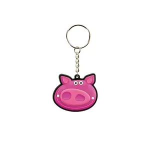 2D/3D Soft pvc keychain Soft pvc key chain live animal keyring pig rooster stock keychain