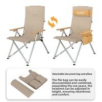 Chaise inclinable portable en aluminium pour l'extérieur avec accoudoirs réglables pour la pêche, le camping, les pique-niques et les loisirs