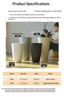 P511 Jardinière cylindrique à parois épaisses, solide et durable, grande taille, pour plantes vertes, pot de fleurs en plastique haut