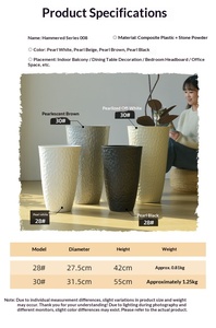 P511 Jardinière cylindrique à parois épaisses, solide et durable, grande taille, <span class=keywords><strong>pour</strong></span> plantes vertes, <span class=keywords><strong>pot</strong></span> <span class=keywords><strong>de</strong></span> fleurs en plastique haut - Product Image 4