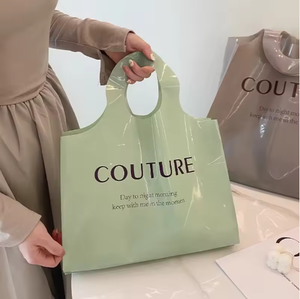 Reusable LDPE shopping bag <b>Green</b> T-shirt bag vest handle <b>Microwaveable</b> plastic bag Side gusset retail bag - Product Image 3