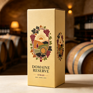 Boîte personnalisée haut de gamme en papier ondulé doré pour bouteille de vin Domaine <span class=keywords><strong>Blanc</strong></span> De Noirs, expédition express 72H, anti-écrasement - Product Image 3