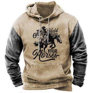 Nuova felpa con cappuccio da uomo con stampa di mucca pullover Vintage Plus tute da ginnastica a maniche lunghe felpe universitarie occidentali - Product Image 4