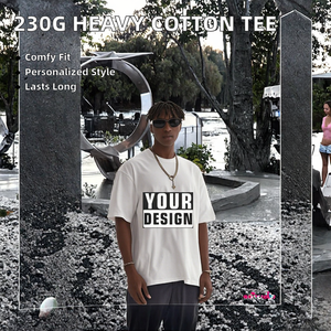 Camiseta Casual Personalizada para Hombre, 100% Algodón, 230g, Talla Grande, con Estampado en Relieve, Bordado, Transpirable - Product Image 2