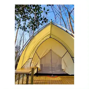 Tente de glamping Safari Tente de safari en tissu Oxford pour le glamping en plein air Forme de voile de luxe Imperméable